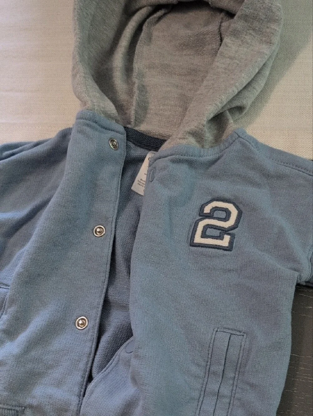 Carter's Light Blue Hooded Sweatshirt with Gray Lining